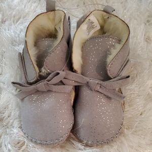 Faux-Suede Shimmer Faux-Fur Lined Booties